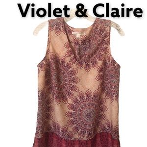 Violet & Claire Boho Medallion Paisley Sleeveless Blouse M